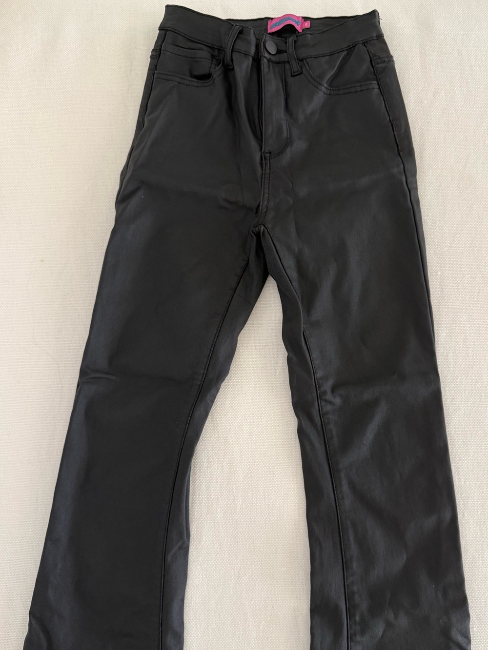 Edikted Black Faux Leather High-Rise Pants